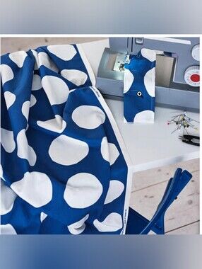 New Ikea Pre-Cut Fabric Blue Dot Thick Cotton